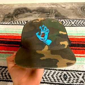 Camo Santa Cruz skateboards hat.